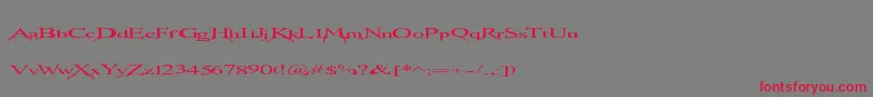 Transmutation Font – Red Fonts on Gray Background