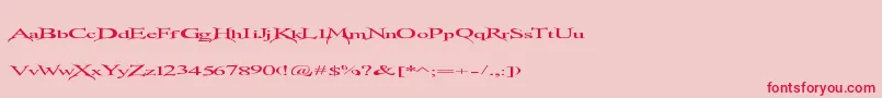 フォントTransmutation – ピンクの背景に赤い文字