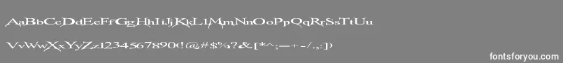 Transmutation-fontti – valkoiset fontit harmaalla taustalla