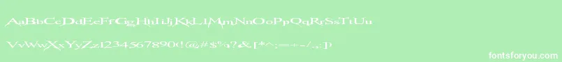 Transmutation-fontti – valkoiset fontit vihreällä taustalla