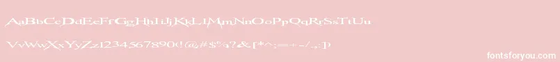 Transmutation-fontti – valkoiset fontit vaaleanpunaisella taustalla