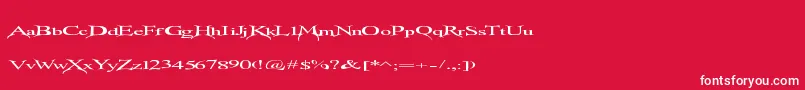 Transmutation Font – White Fonts on Red Background