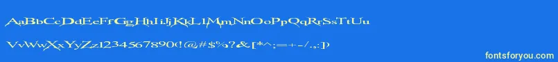 Transmutation Font – Yellow Fonts on Blue Background