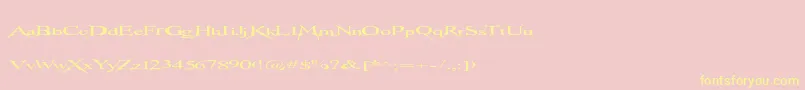 Transmutation-fontti – keltaiset fontit vaaleanpunaisella taustalla