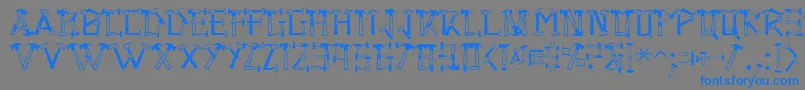 Hammered Font – Blue Fonts on Gray Background