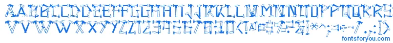 Hammered Font – Blue Fonts on White Background