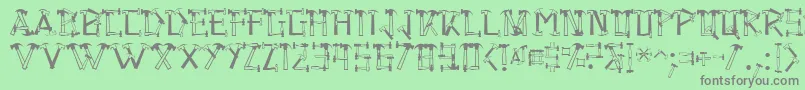 Hammered Font – Gray Fonts on Green Background