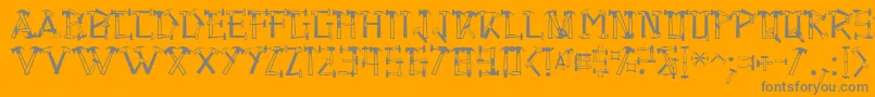 Hammered Font – Gray Fonts on Orange Background