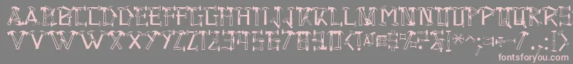 Hammered Font – Pink Fonts on Gray Background