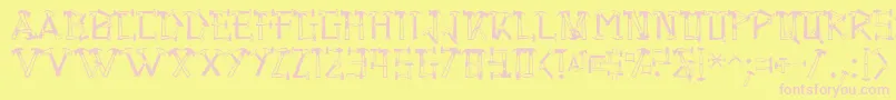 Hammered Font – Pink Fonts on Yellow Background