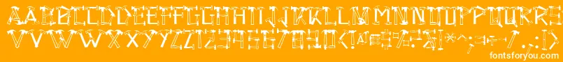 Hammered Font – White Fonts on Orange Background