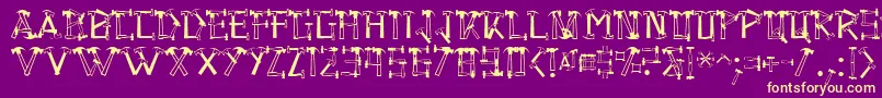 Hammered Font – Yellow Fonts on Purple Background