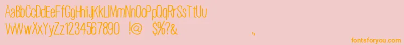 PlainOldHandwriting Font – Orange Fonts on Pink Background