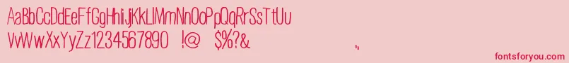 PlainOldHandwriting Font – Red Fonts on Pink Background