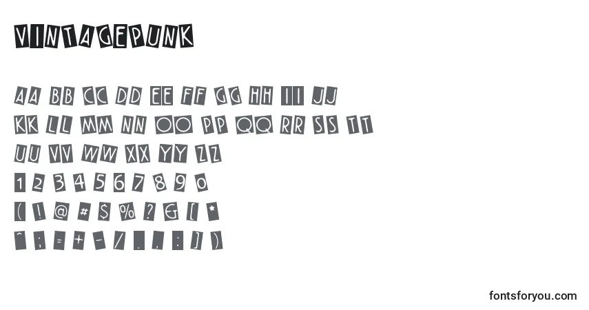 Шрифт VintagePunk – алфавит, цифры, специальные символы