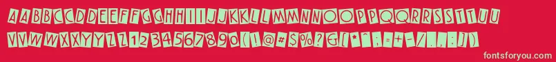 VintagePunk Font – Green Fonts on Red Background