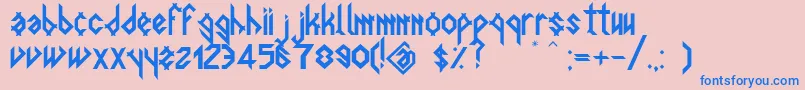 フォントSpigulus – ピンクの背景に青い文字