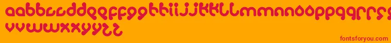 Monica Font – Red Fonts on Orange Background