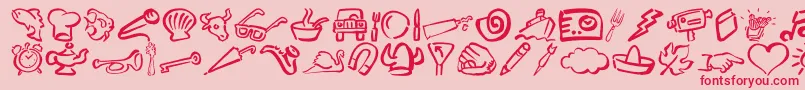 Dfdiversities-Schriftart – Rote Schriften auf rosa Hintergrund