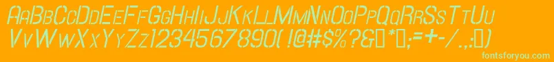 Hallandalestencilit.Sc Font – Green Fonts on Orange Background