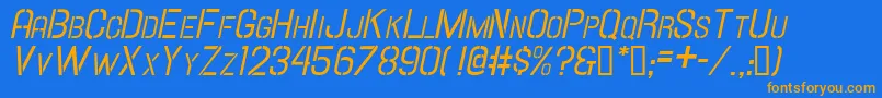 Hallandalestencilit.Sc Font – Orange Fonts on Blue Background