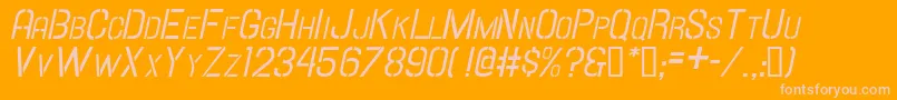 Hallandalestencilit.Sc Font – Pink Fonts on Orange Background