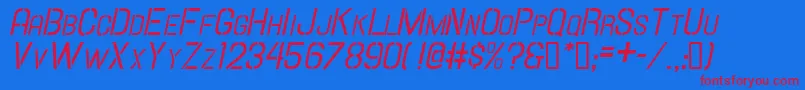 Hallandalestencilit.Sc Font – Red Fonts on Blue Background