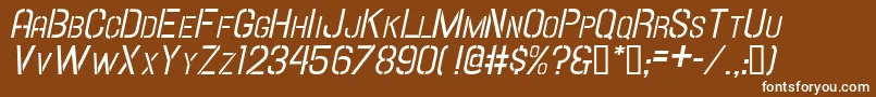 Hallandalestencilit.Sc Font – White Fonts on Brown Background