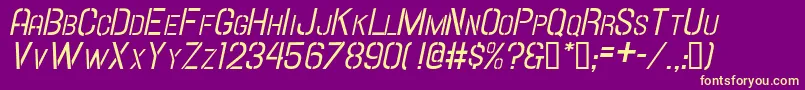 Hallandalestencilit.Sc Font – Yellow Fonts on Purple Background