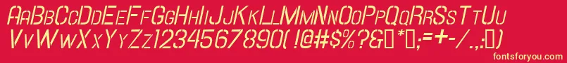 Hallandalestencilit.Sc Font – Yellow Fonts on Red Background