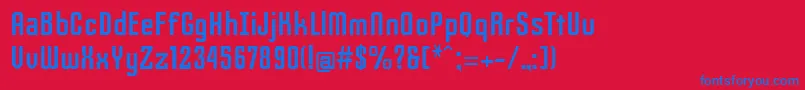 Slimjim Font – Blue Fonts on Red Background