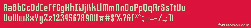 Slimjim Font – Green Fonts on Red Background