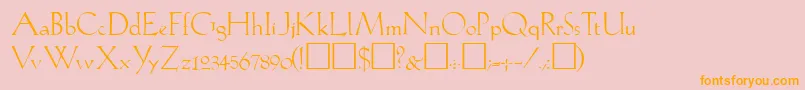 GabelLite Font – Orange Fonts on Pink Background