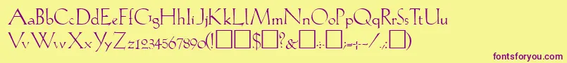 GabelLite Font – Purple Fonts on Yellow Background