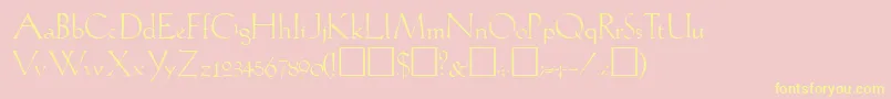 GabelLite Font – Yellow Fonts on Pink Background