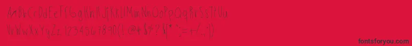 Skinnybitch-Schriftart – Schwarze Schriften auf rotem Hintergrund