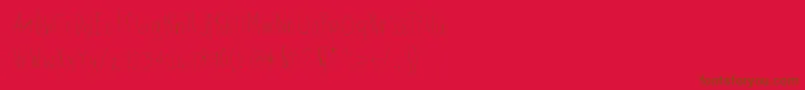 Fonte Skinnybitch – fontes marrons em um fundo vermelho