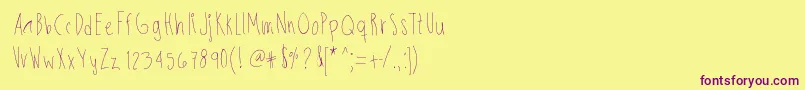 Skinnybitch Font – Purple Fonts on Yellow Background