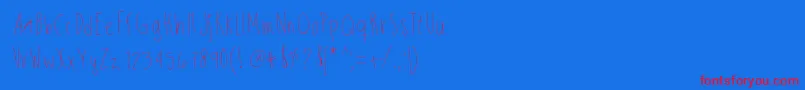 フォントSkinnybitch – 赤い文字の青い背景