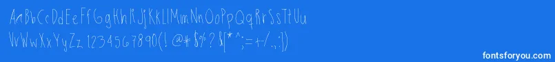 Skinnybitch-Schriftart – Weiße Schriften auf blauem Hintergrund