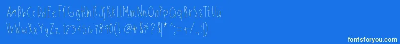 フォントSkinnybitch – 黄色の文字、青い背景