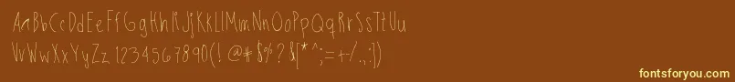 Skinnybitch-fontti – keltaiset fontit ruskealla taustalla