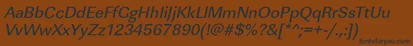 LinearstdMediumItalic Font – Black Fonts on Brown Background