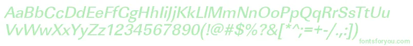 LinearstdMediumItalic Font – Green Fonts on White Background