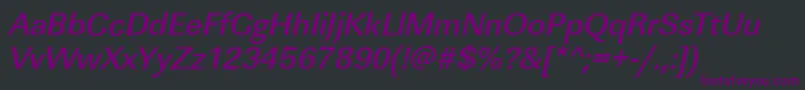 LinearstdMediumItalic Font – Purple Fonts on Black Background