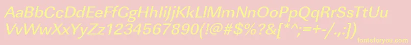 LinearstdMediumItalic Font – Yellow Fonts on Pink Background