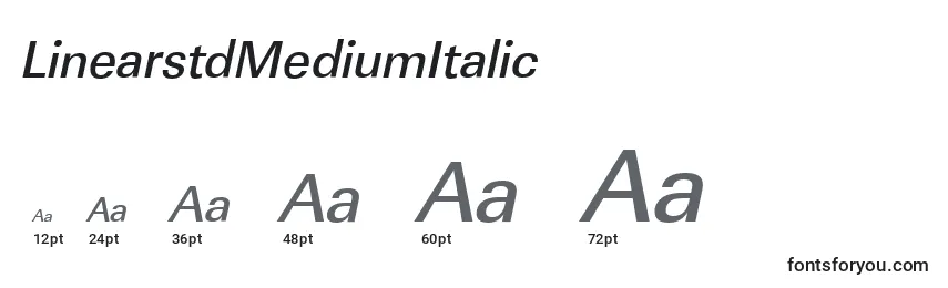 Размеры шрифта LinearstdMediumItalic