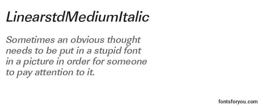 Review of the LinearstdMediumItalic Font