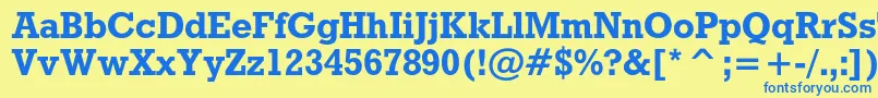 Czcionka RodeocBold – niebieskie czcionki na żółtym tle