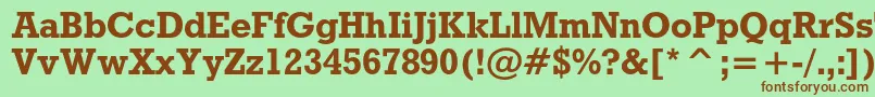 RodeocBold Font – Brown Fonts on Green Background